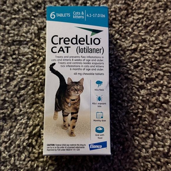 Credelio Chewable Tablets for Cats 4.1-17 lbs 6 Chewable Tabs (6-mos. supply)